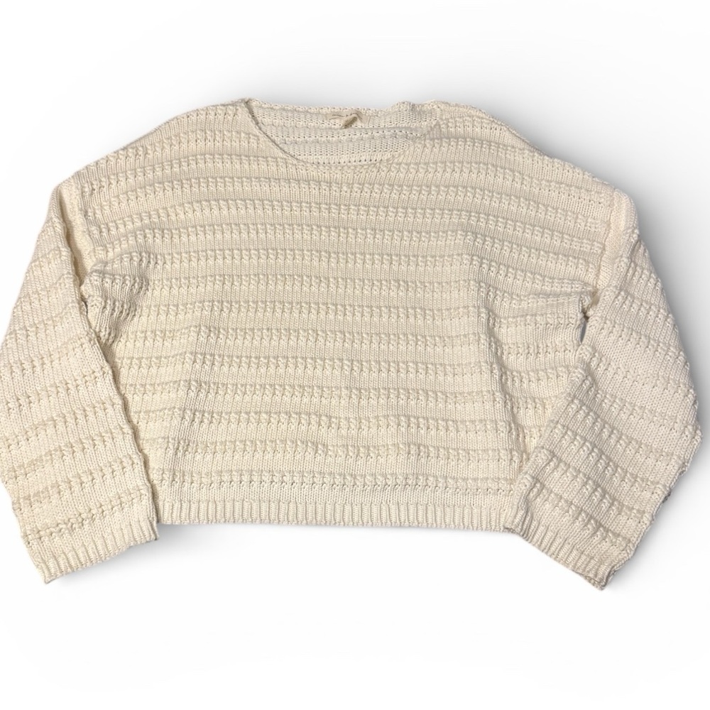 Grade and Gather Cozy Cream Knit Sweater Cardigan Women's Size Large Knitted